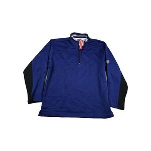 Vintage Unionbay Quarter Zip Long Sleeve Colbalt Blue Black New M/L Medium Large
